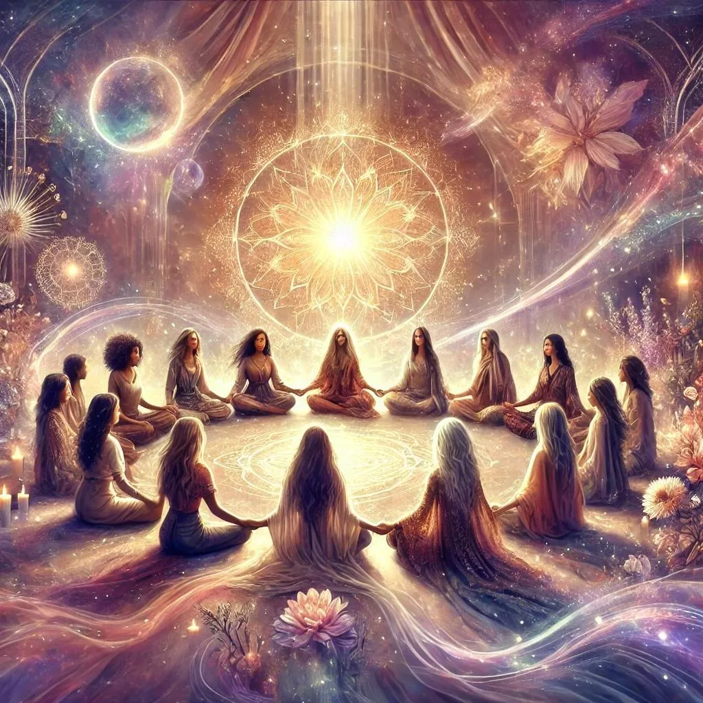 AI image of how a women circle can feel like with all the extraordinary potential that each one carries and share with others