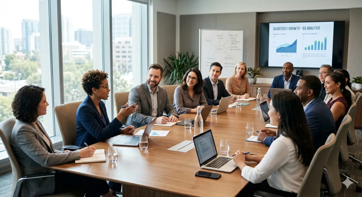 A group of business leaders in a discussion, each reflecting deeply as they answer why they continue building during a challenging market, highlighting themes of purpose, conviction, and resilience.