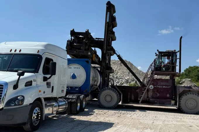 ISO tank container transport