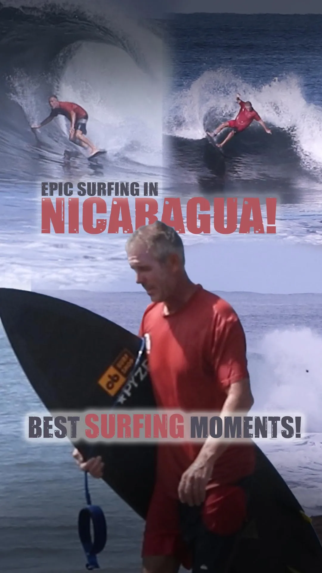 Surfer  surfing the waves of Nicaragua