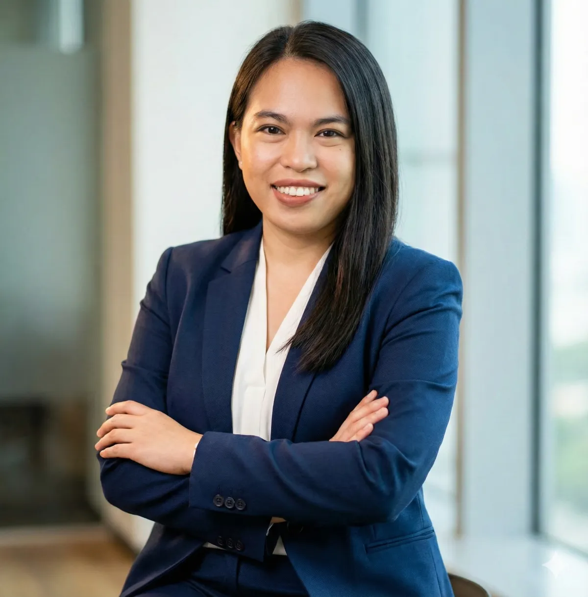 Nitt Marie Lantaya - professional headshot on dark navy background