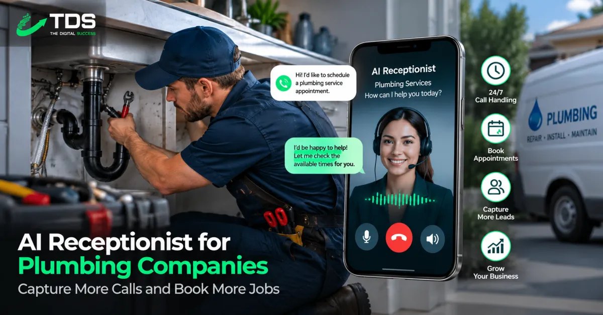 Plumber using an AI receptionist to answer calls and book plumbing appointments