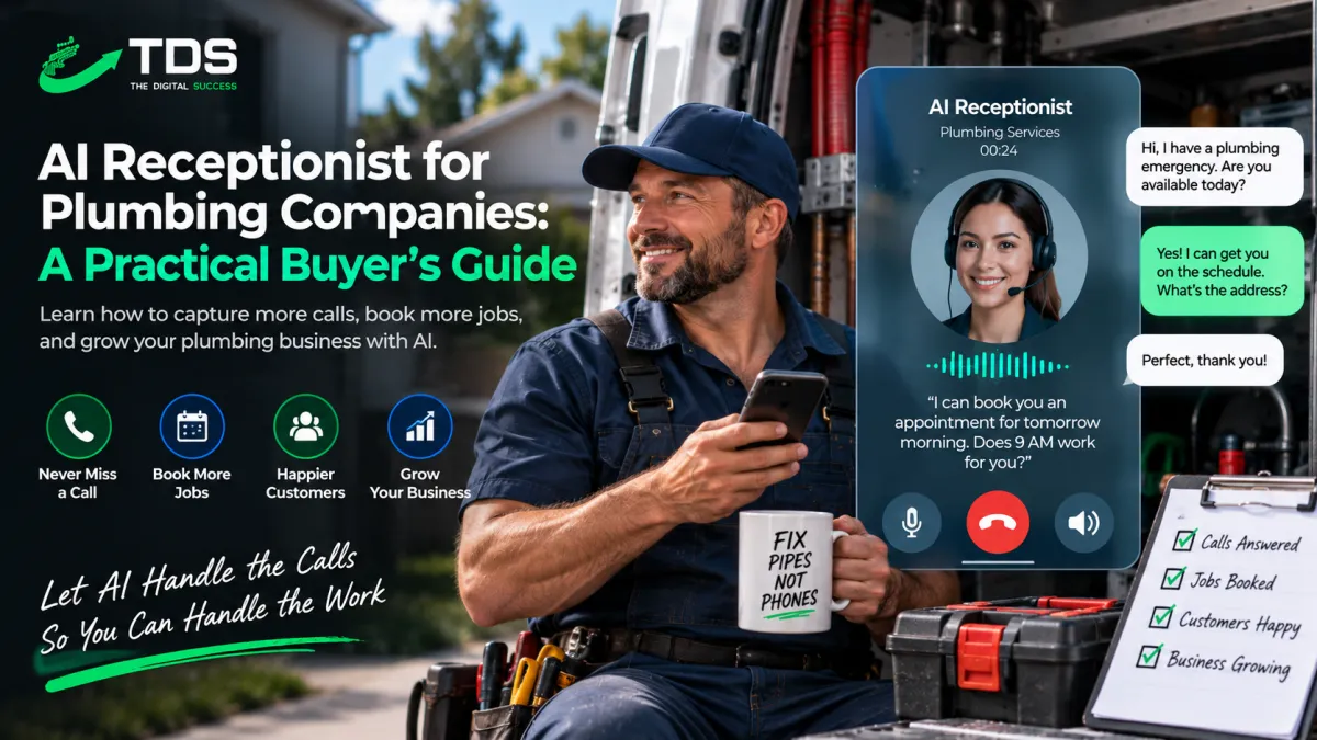 AI receptionist for plumbers handling customer calls and booking plumbing service appointments