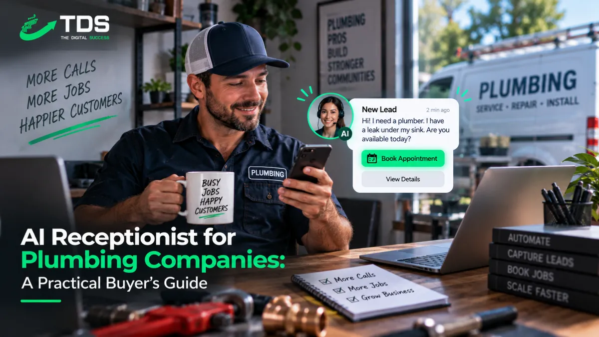 AI receptionist for plumbers handling an incoming service call and booking a plumbing appointment