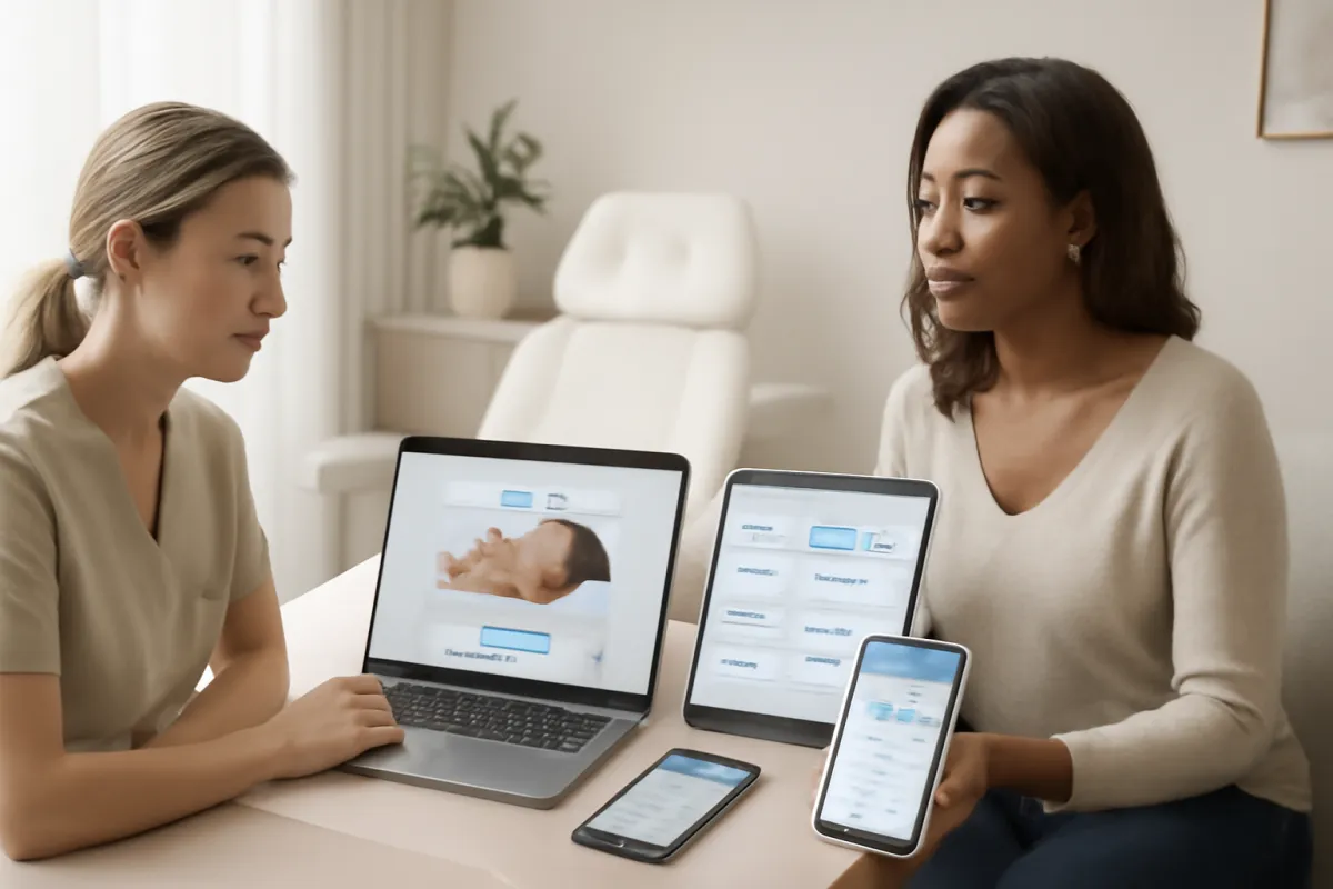Med spa marketing funnel connecting an ad, landing page, CRM follow-up, and consultation booking