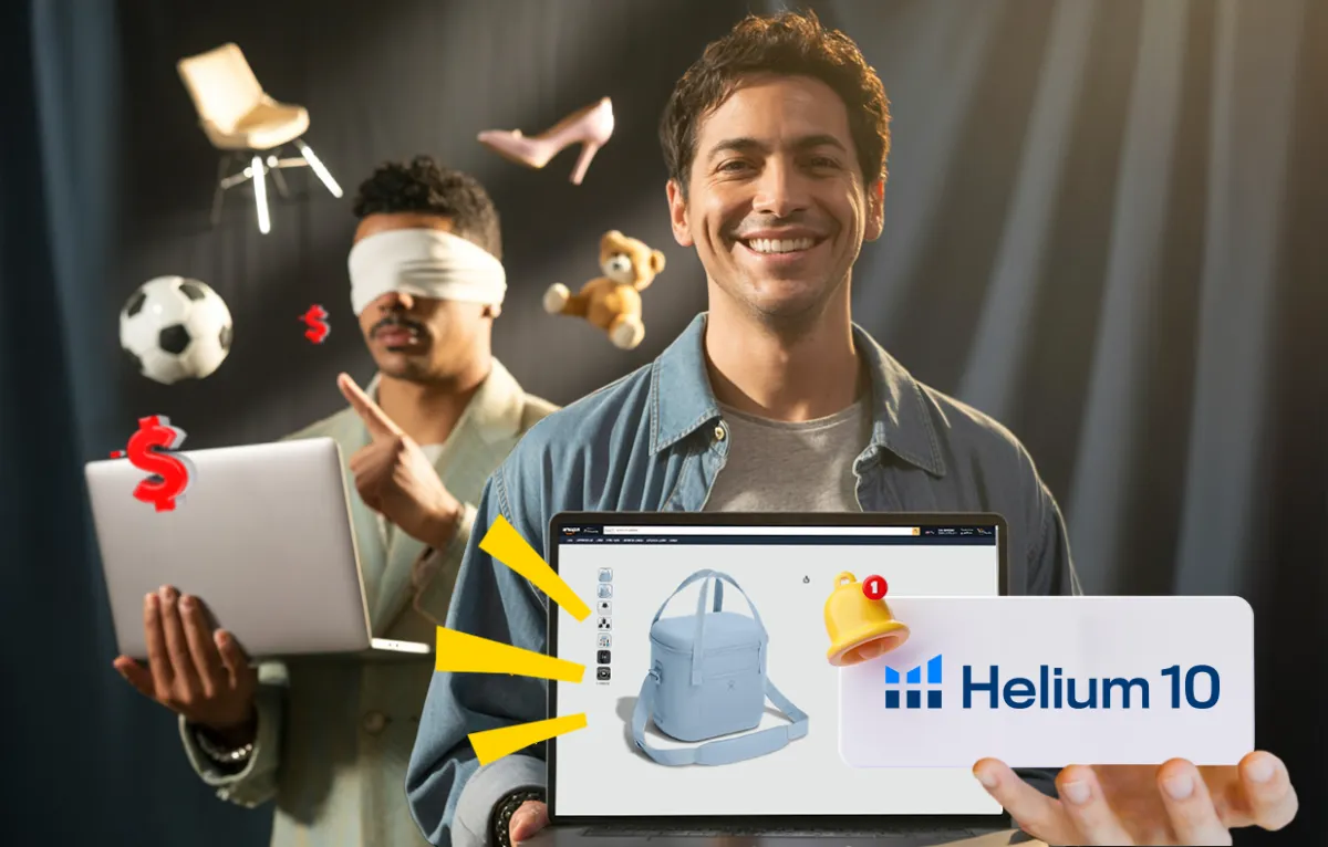 Comparativo de dos personas, una que no sabe qué vender en Amazon y otra que ya encontró una opción usando Helium 10