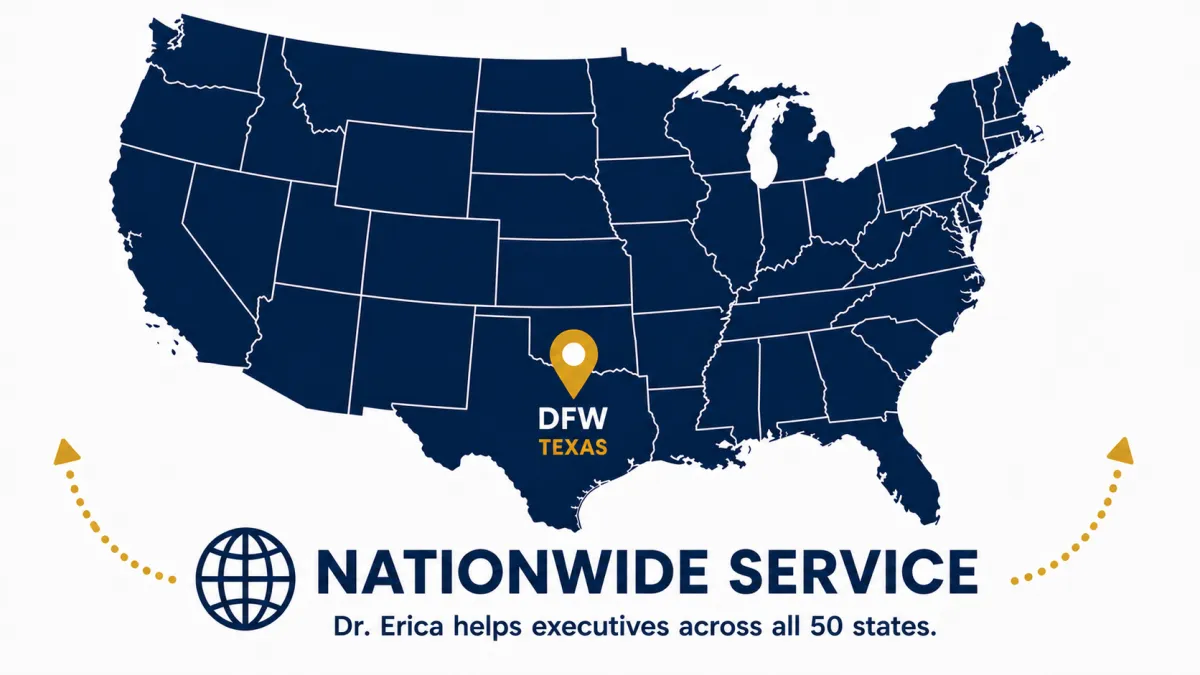 Executive wellness consulting service areas across North Texas