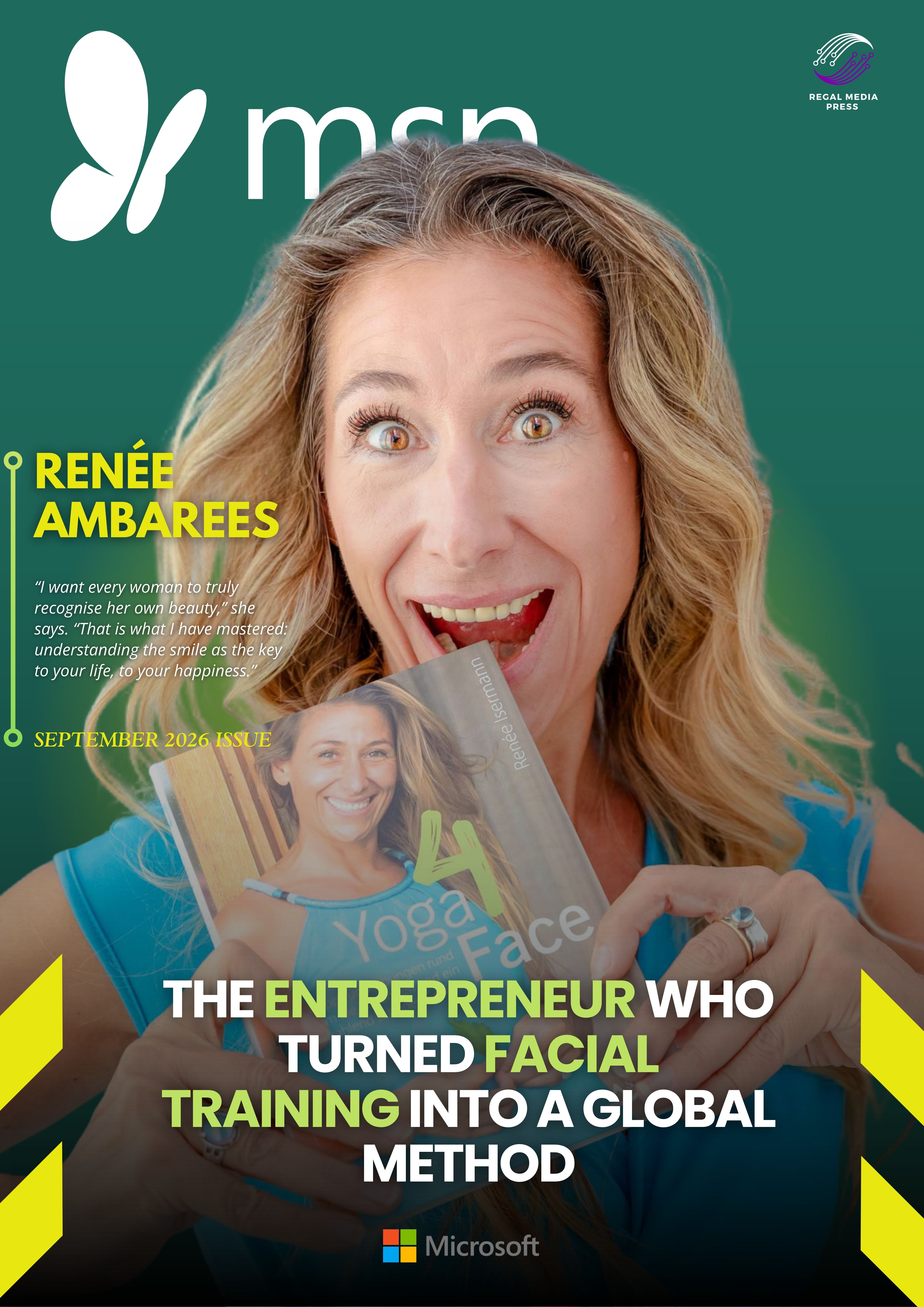 MSN.com: Renée Ambarees — The Entrepreneur Who Turned Facial Training Into a Global Method.  MSN.com feature on 10 Women Leading the Change in Their Fields