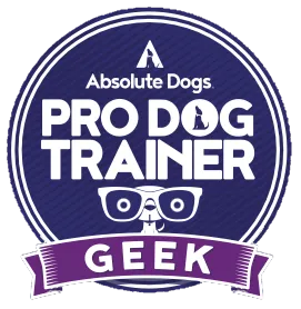 pro dog trainer geek logo