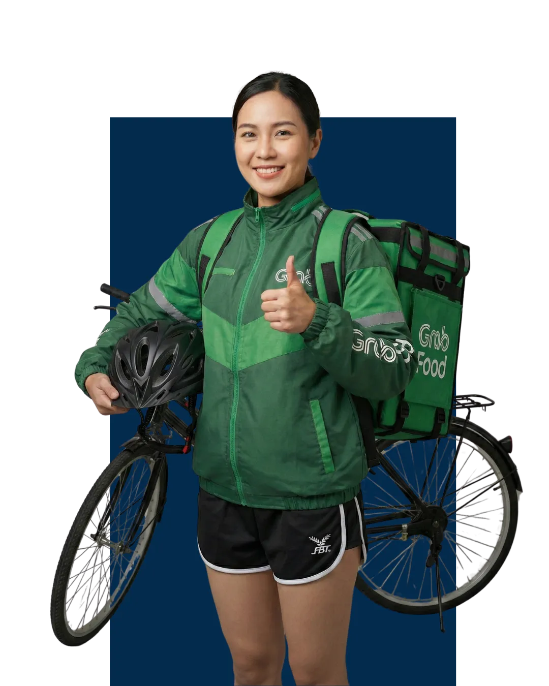 Grab delivery woman happy her loans are approved on Pickmealoan