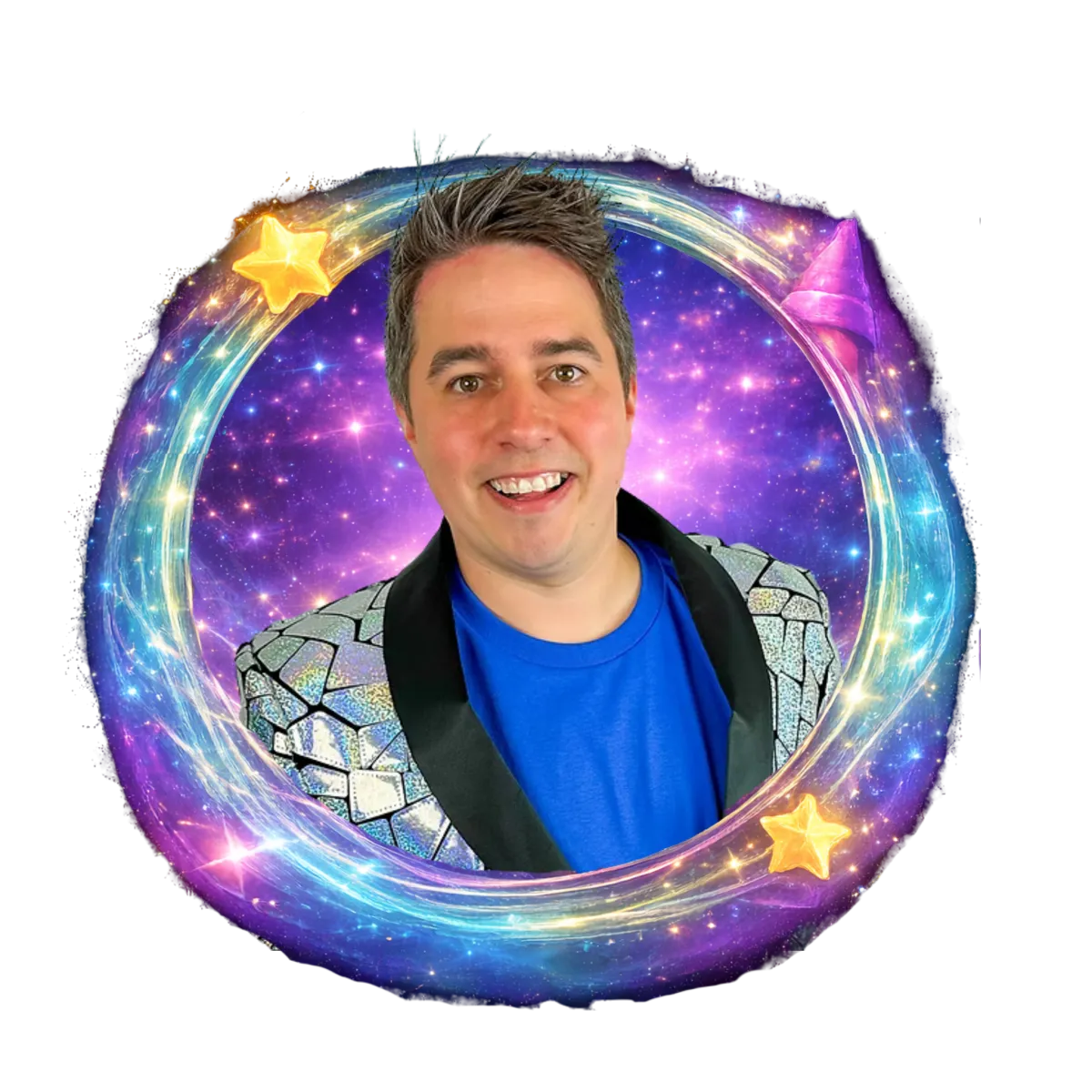 Portrait of a playful male magician named Ben