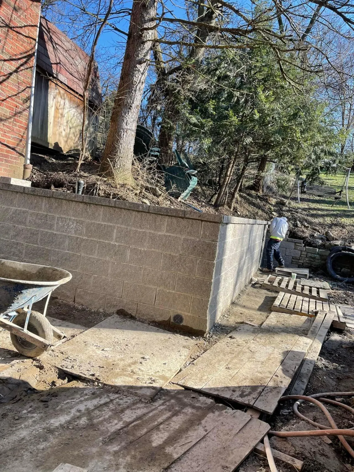 Retaining Wall Installation