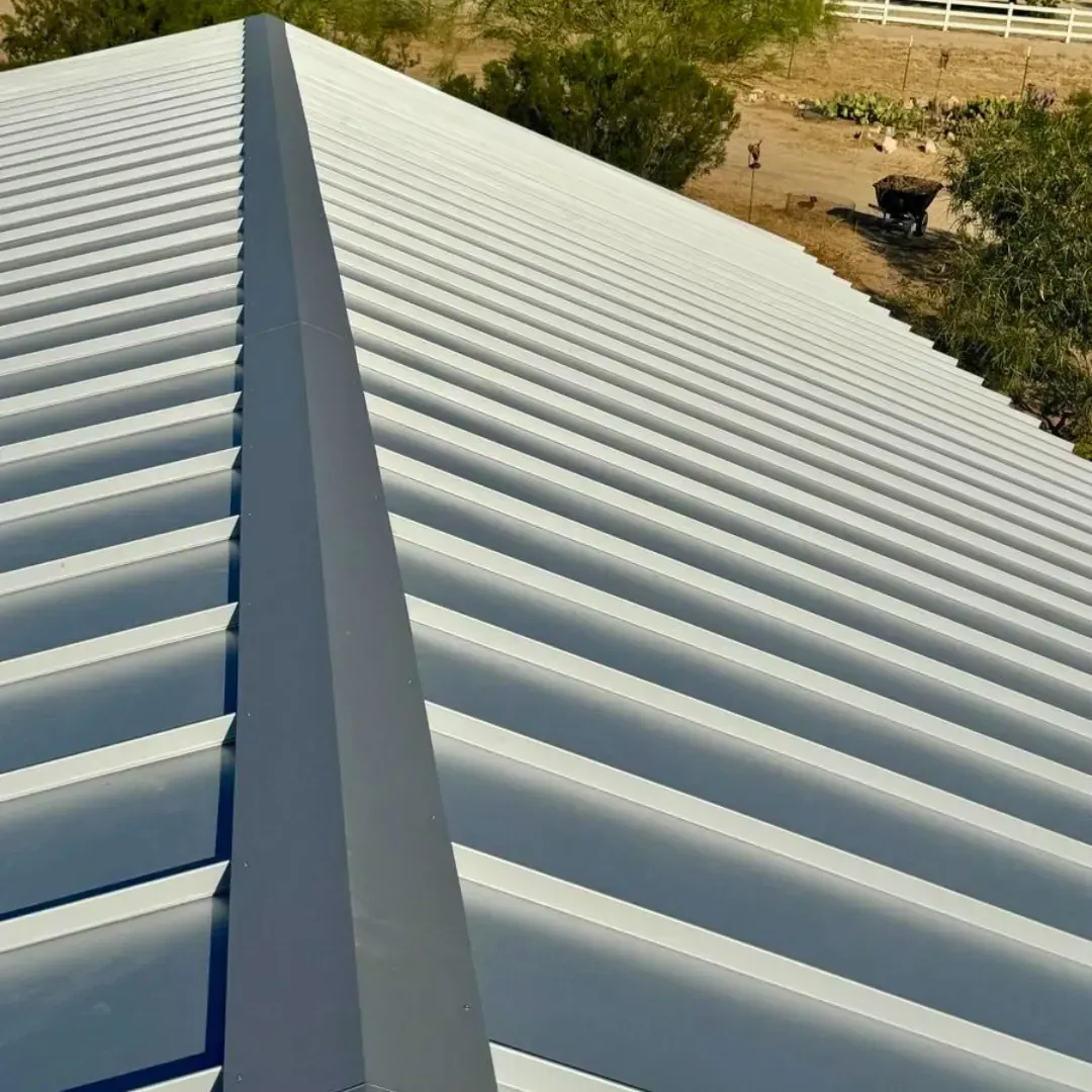 Metal roof installation on a rural Hidden River, CA property