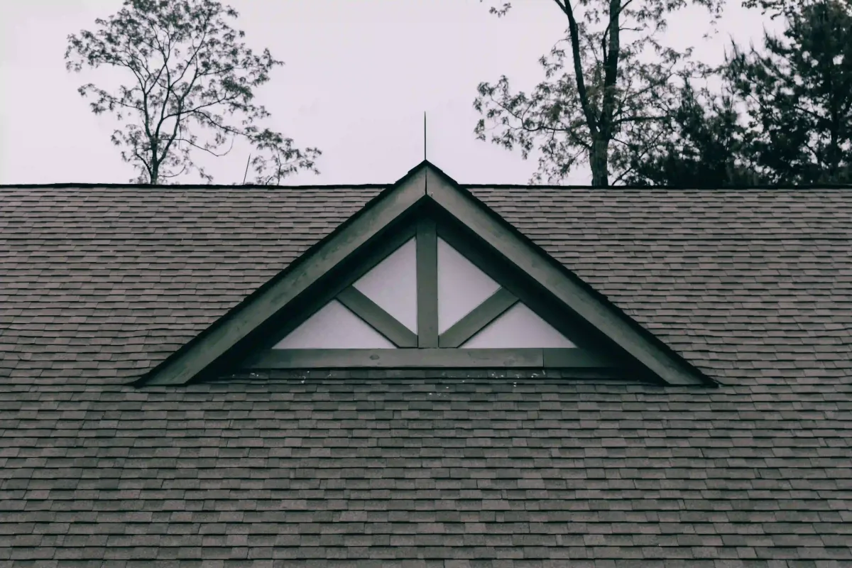 Roof gable with exposed timber trusswork