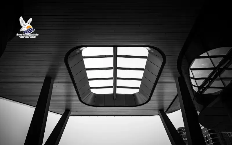 Modern skylight installation allowing natural light into a home.