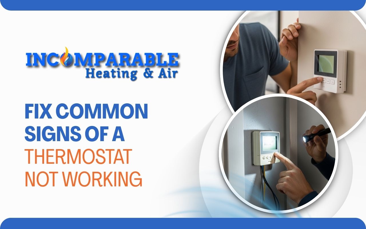 Homeowner checking thermostat not working issue on wall unit