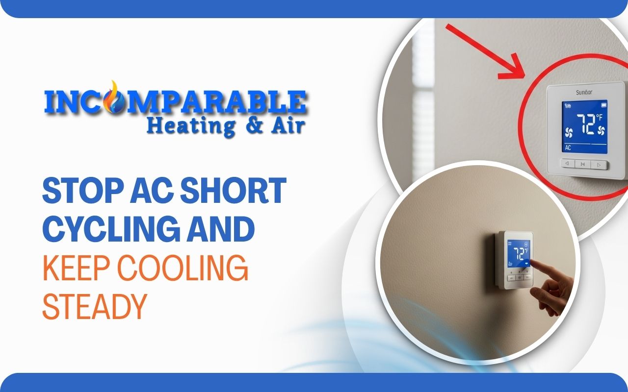Thermostat placement that helps prevent AC short cycling
