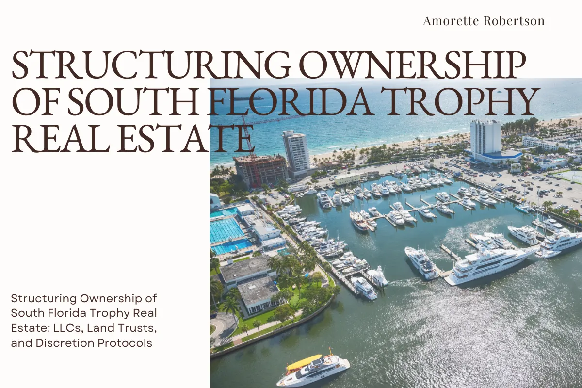 Structuring Ownership of South Florida Trophy Real Estate: LLCs, Land Trusts, and Discretion Protocols