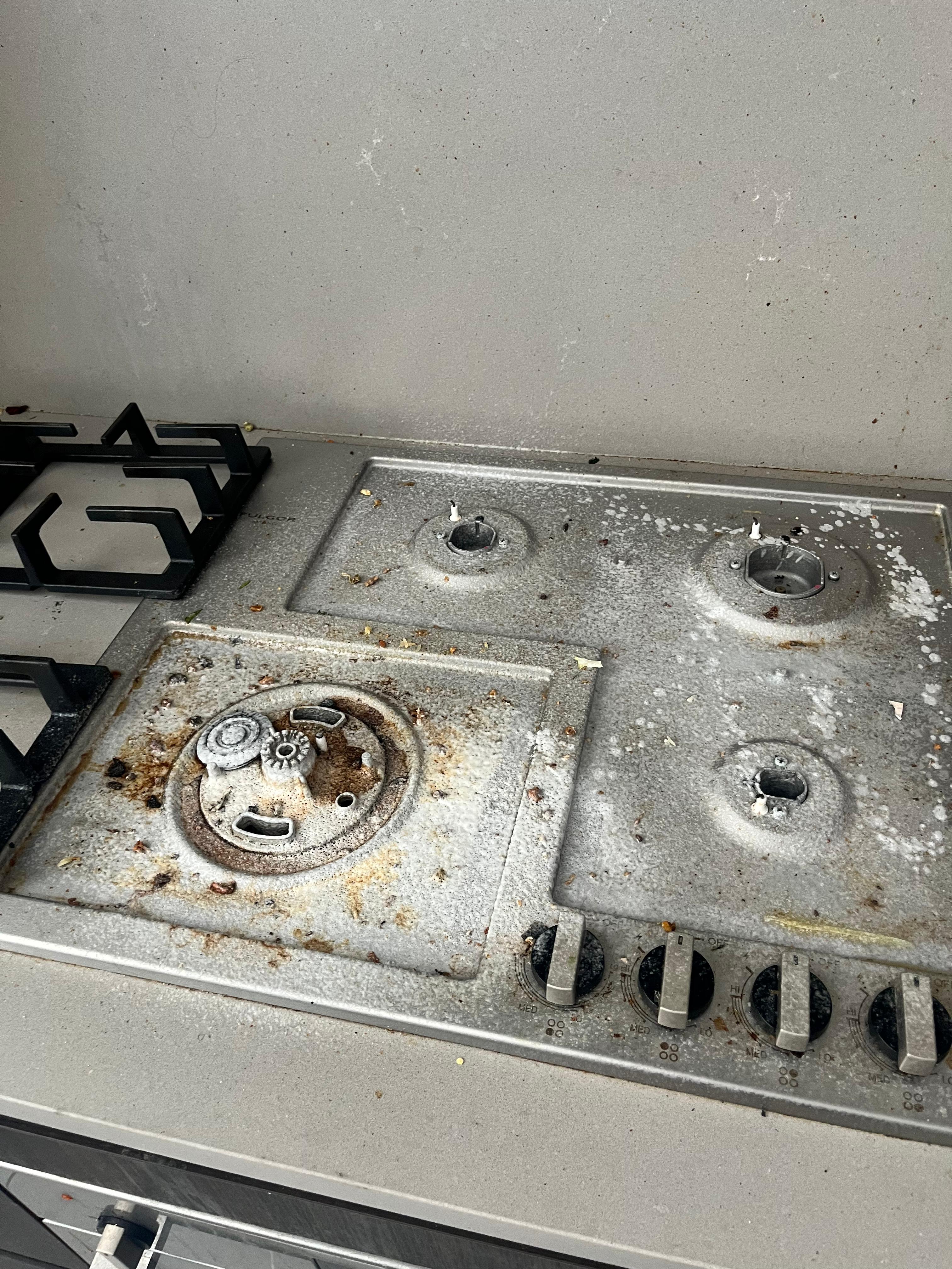 Image of stove before cleaning