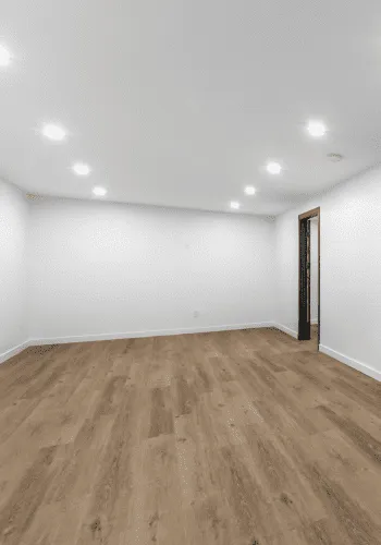 New laminate flooring installed in Leduc, Alberta.