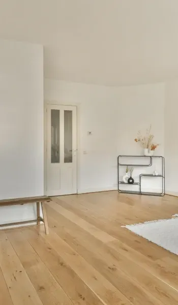 Engineered hardwood flooring installation in an older home near Morinville's town core