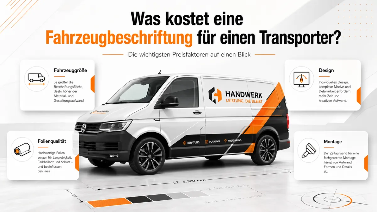 Was kostet eine Fahrzeugbeschriftung für einen Transporter?