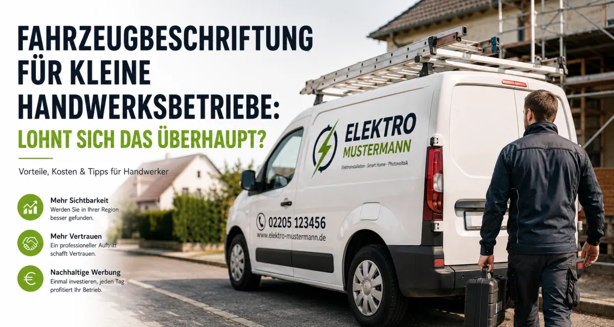 Fahrzeugbeschriftung für kleine Handwerksbetriebe: Lohnt sich das überhaupt?