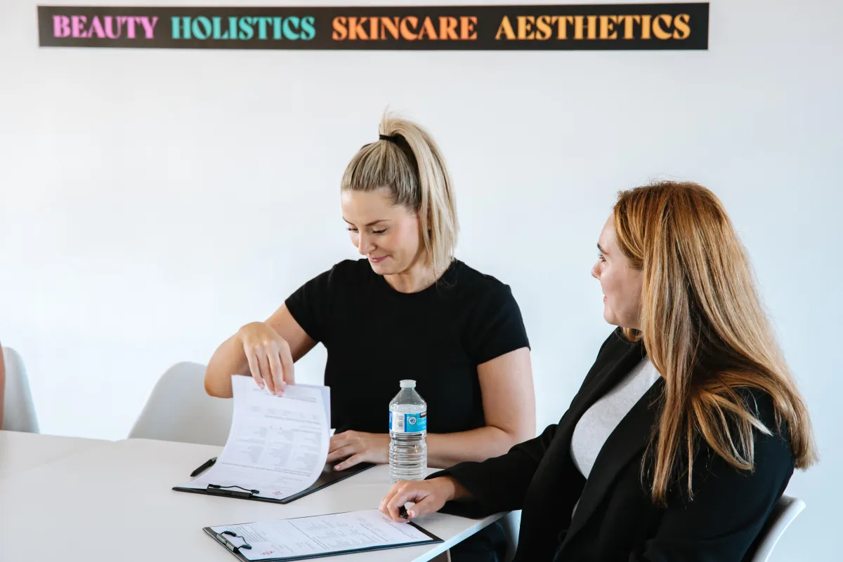 Students practicing a consultation together