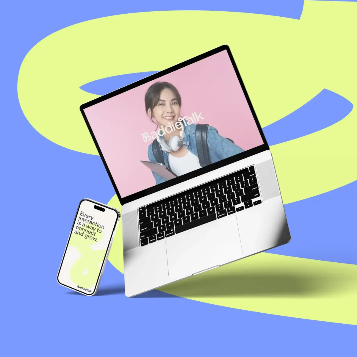 Hands holding smartphone with app, coffee cup, and food.