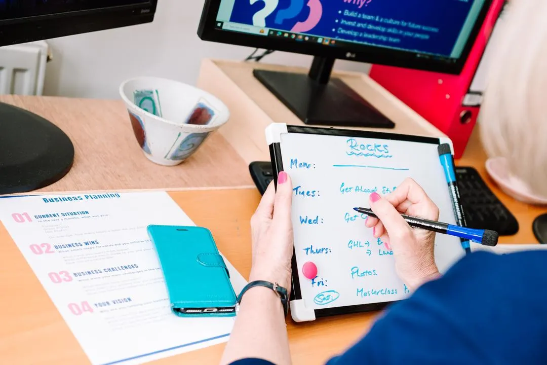 Picture of business person planning their work for the week