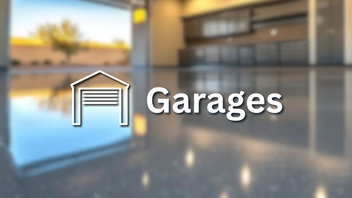 Epoxy-coated garage floor with a glossy, durable finish designed to resist stains, impacts, and vehicle traffic.Epoxy-coated garage floor with a glossy, durable finish designed to resist stains, impacts, and vehicle traffic.