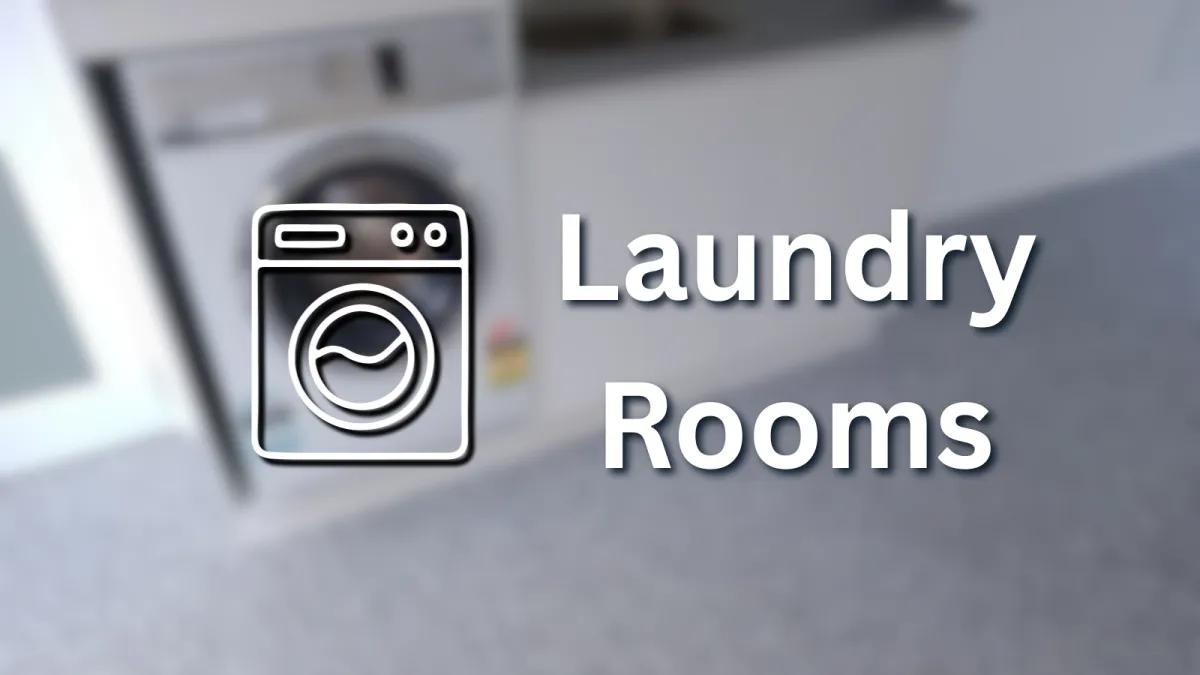 Water-resistant epoxy flooring in a laundry room, offering easy cleaning and protection from spills.