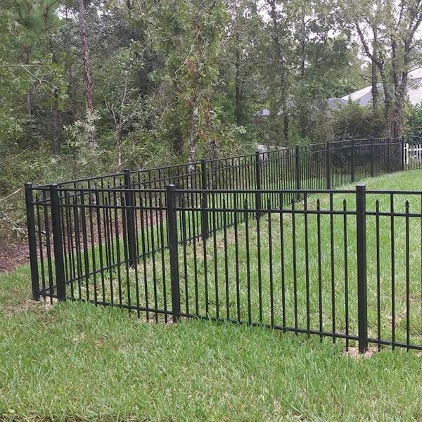 Black metal fence