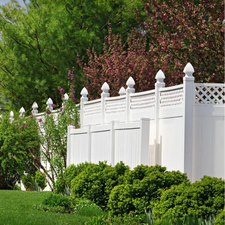 White vinyl fence