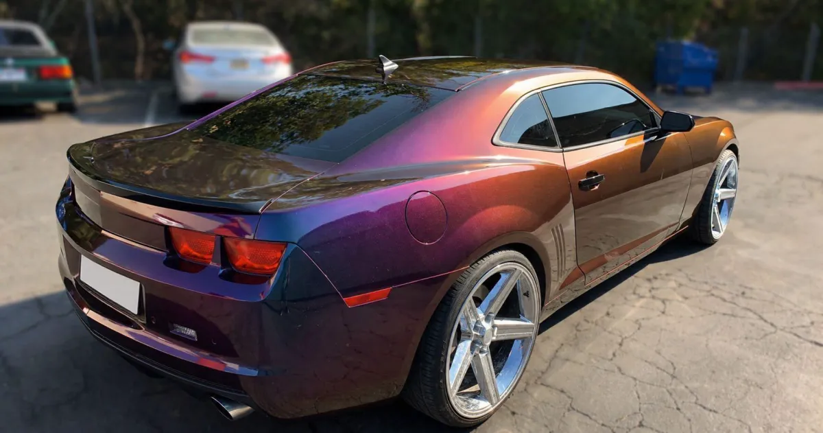 Window tinting process on a luxury car