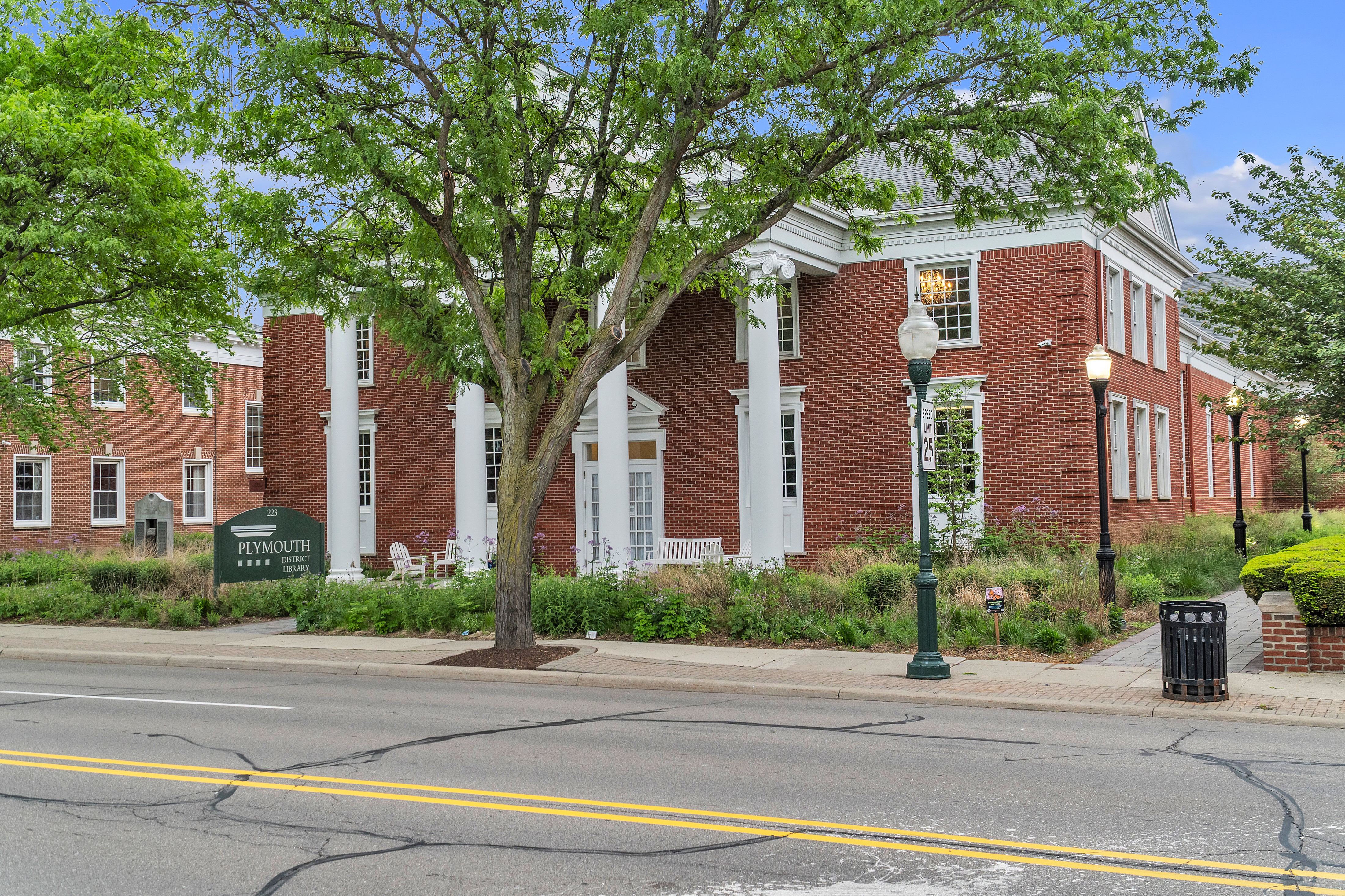 Plymouth Library exterior providing a space for lifelong learning