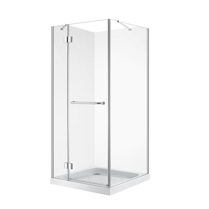shower doors with frames with white background