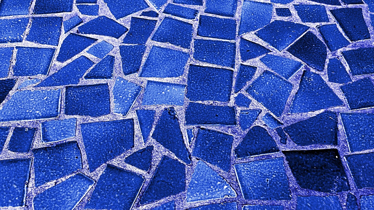 blue rectangular tiles