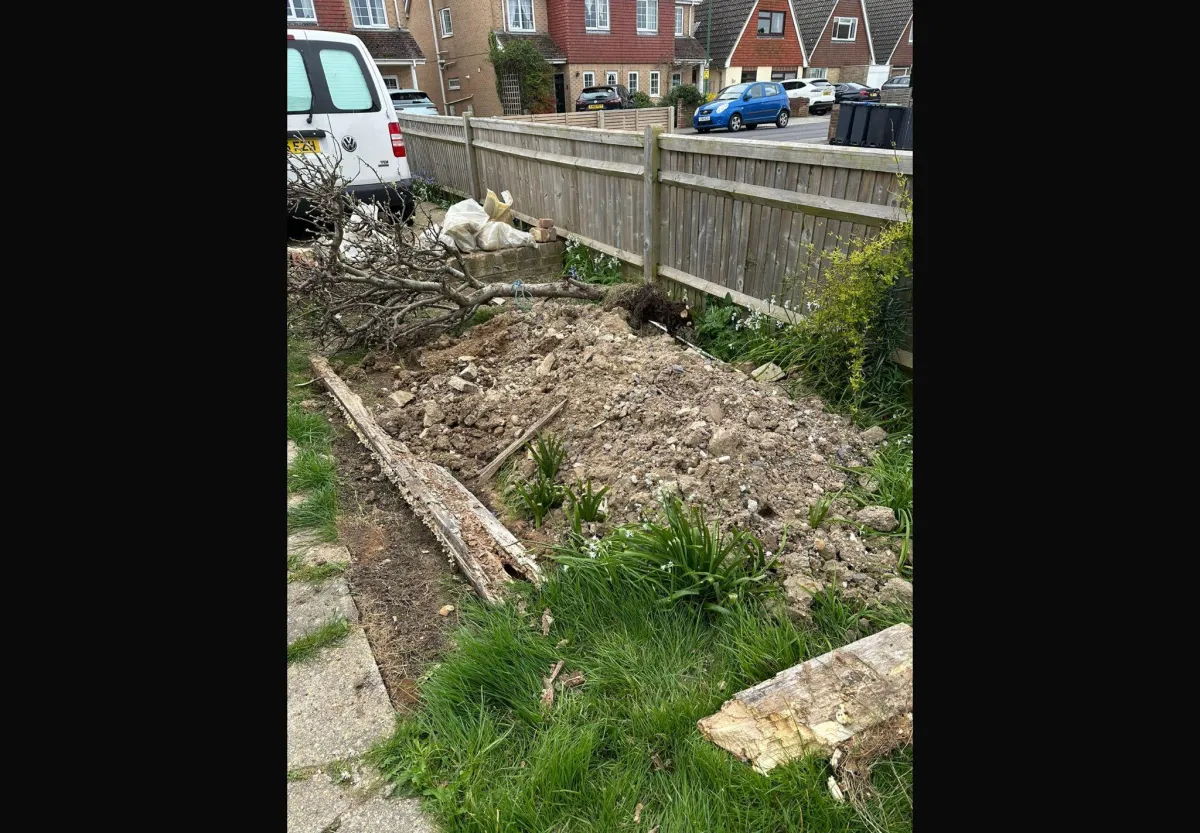 Before hardcore removal job in Lancing