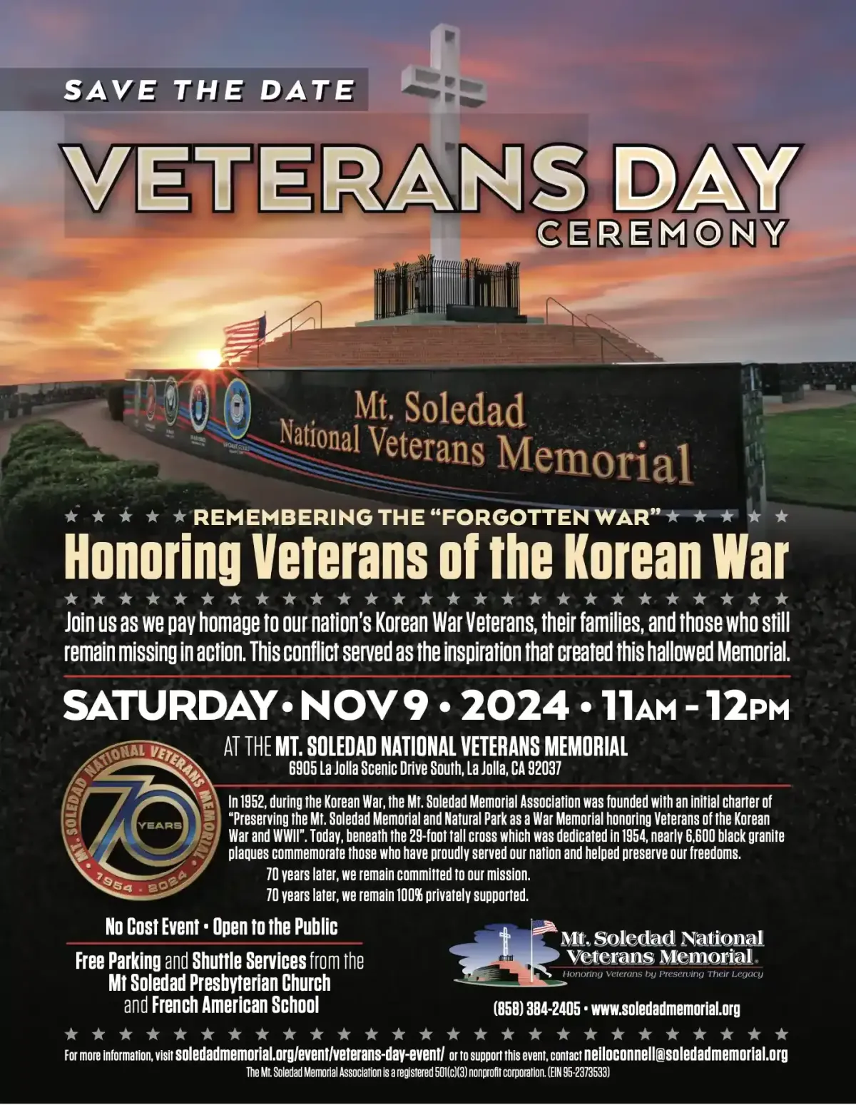 Veterans Day 2024 Ceremony | Mt. Soledad National Veterans Memorial