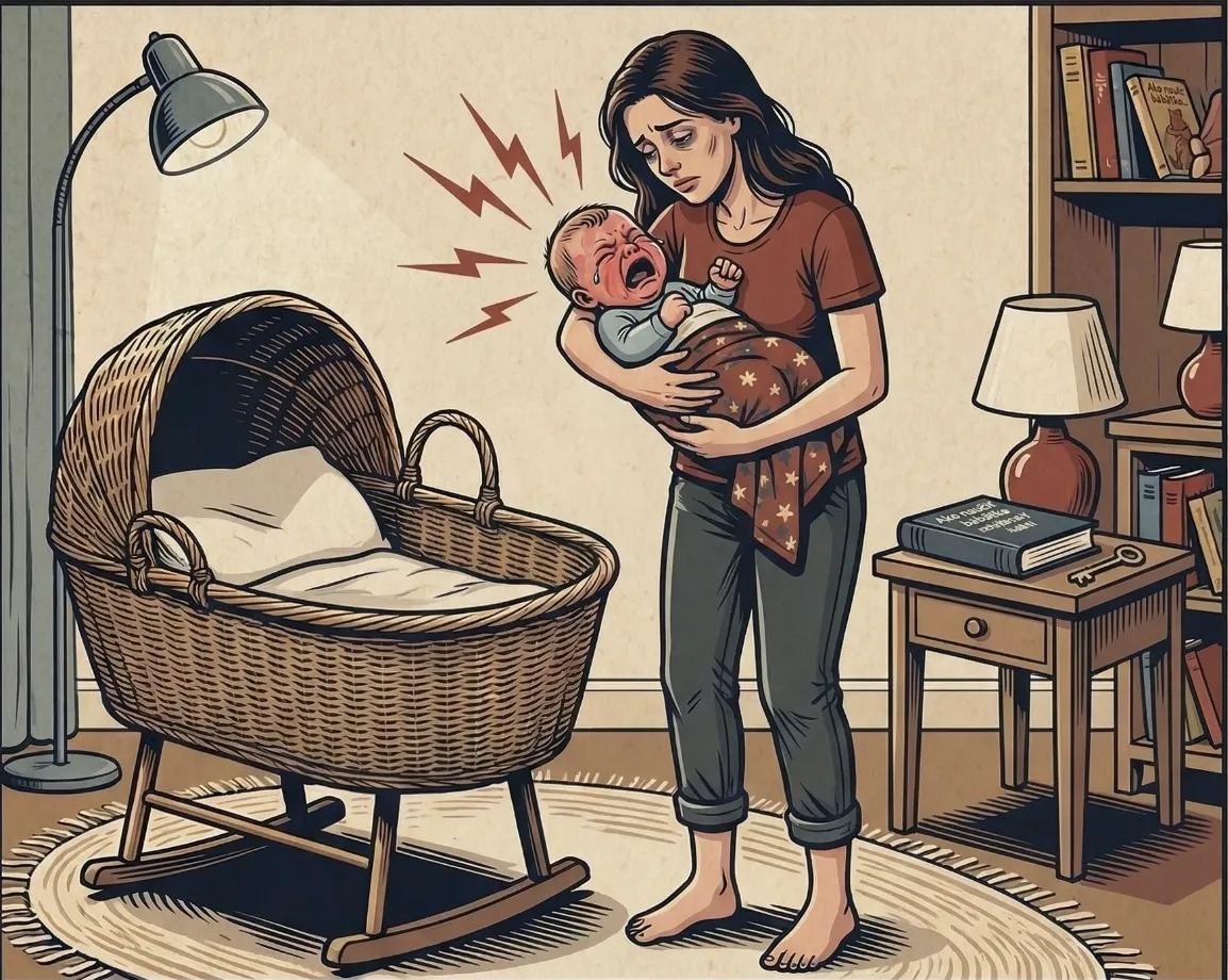 A Woman Holding her baby Illustration
