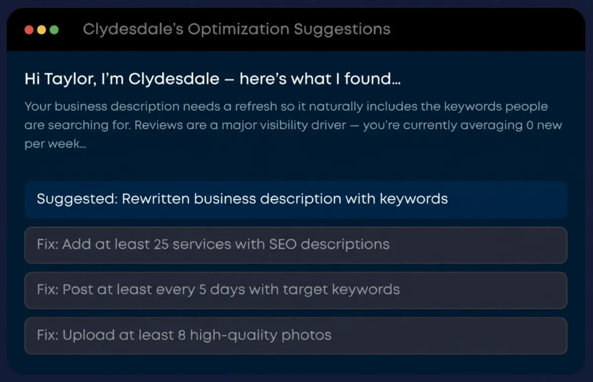 Paige Optimization Suggestions and AI-Written Summary Screen