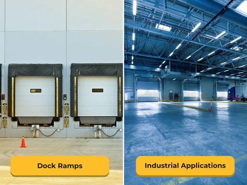 Commercial concrete crew preparing slab foundation for warehouse construction in industrial sector