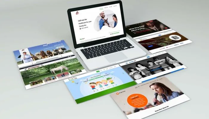 Multiple responsive website designs on devices for dental clinics