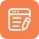 Orange megaphone with media icons for social marketing