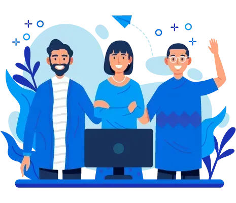 Blue abstract graphic for SEO design element