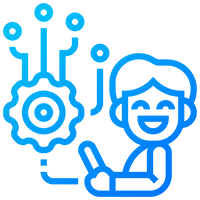 Blue design element for dental graphic