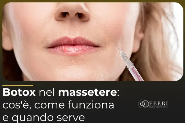 Illustrazione anatomica del massetere con punti di iniezione botox — Studio Odontoiatrico Ferri