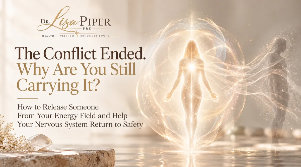 The Conflict Ended. Why Are You Still Carrying It? representing energetic release, emotional healing, and nervous system regulation after conflict.