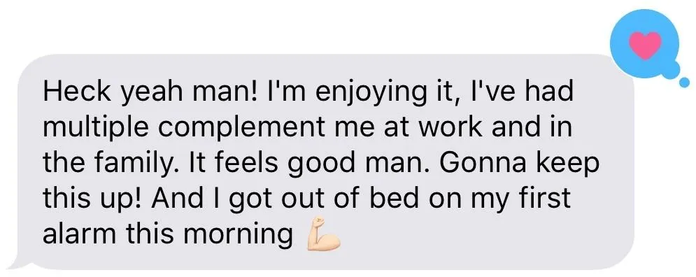 Dad regaining motivation and waking up energized to start his day strong
